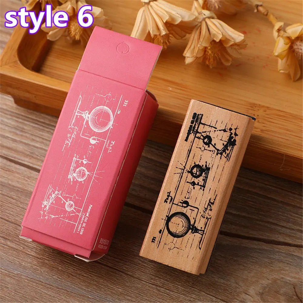Vintage Wooden Rubber Stamps – Plant & Tree DIY Craft Stamps Rubber Craft Stamp Nixie 6