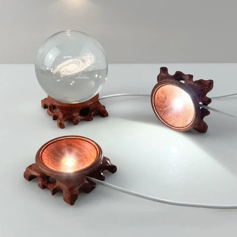 Acid Branch Wood LED Luminous Base for Crystals & Glass Balls LED Display Base Nixie