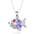 Crystal Zircon Fish Pendant Necklace | Women's Fashion Jewelry Pendant Necklace Nixie PURPLE