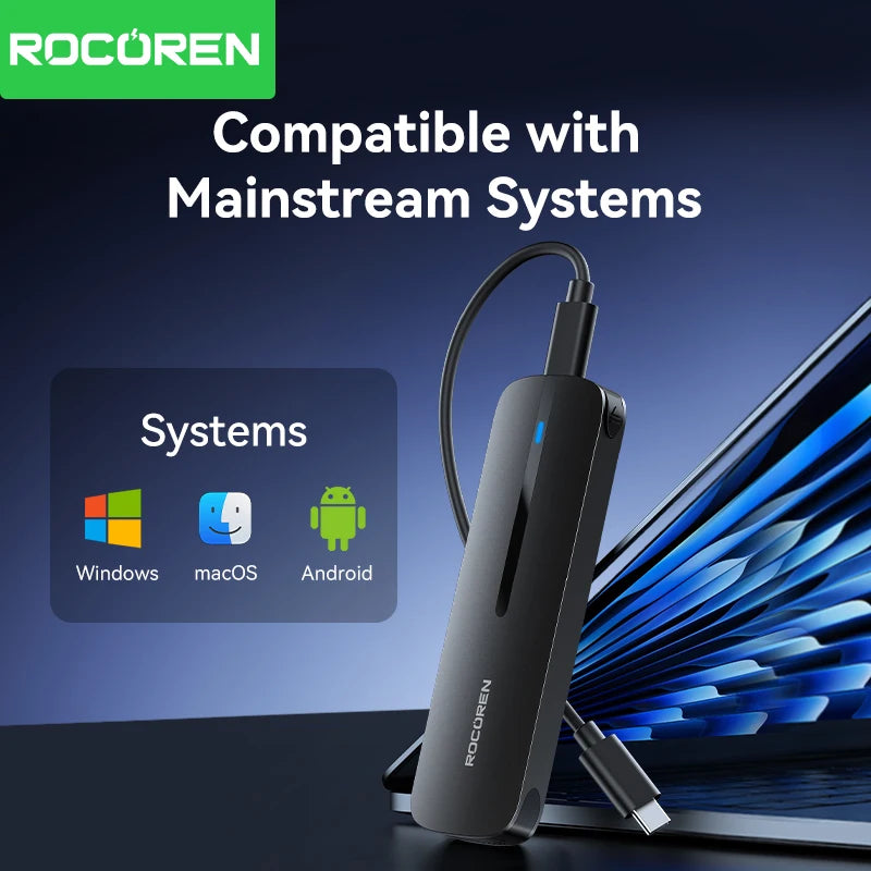 Rocoren M.2 NVMe SSD Enclosure 10Gbps USB 3.1 Gen2 USB-C SSD Enclosure Nixie