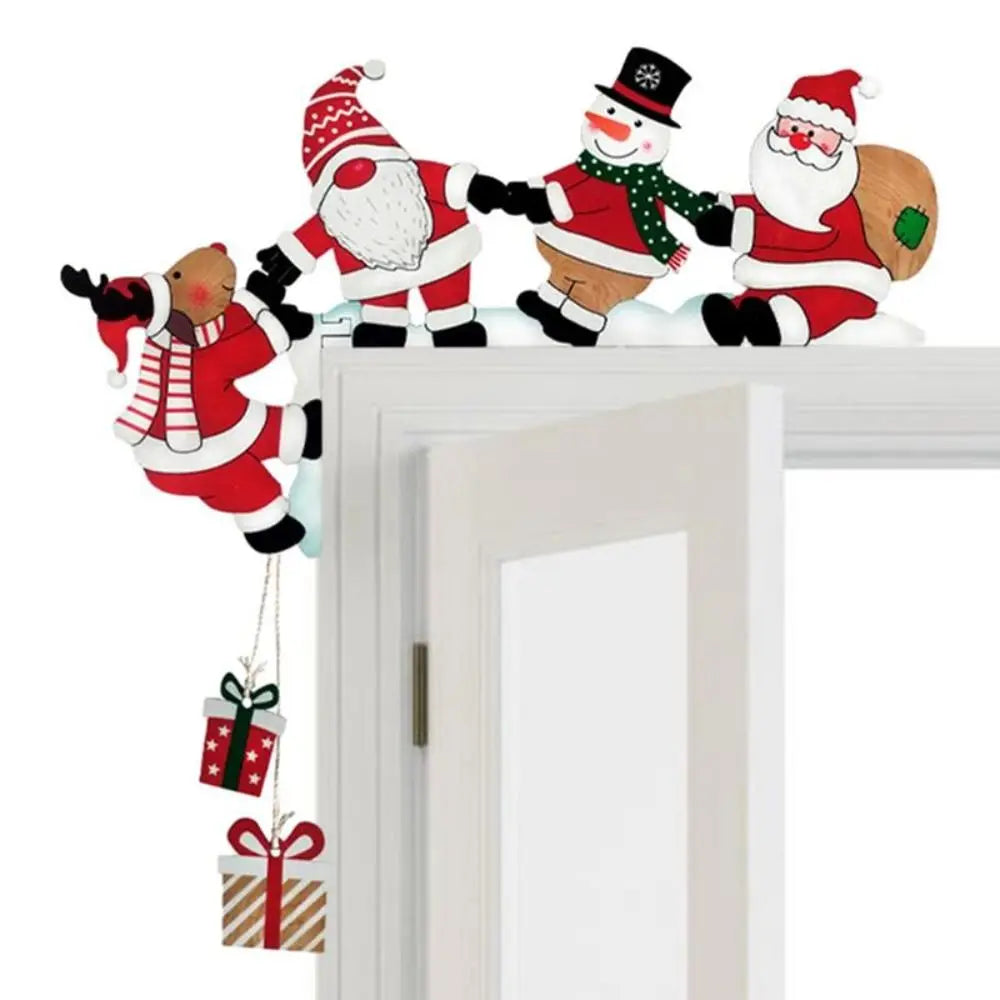 Santa Christmas Door Corner Decor Wooden Pendant Sign