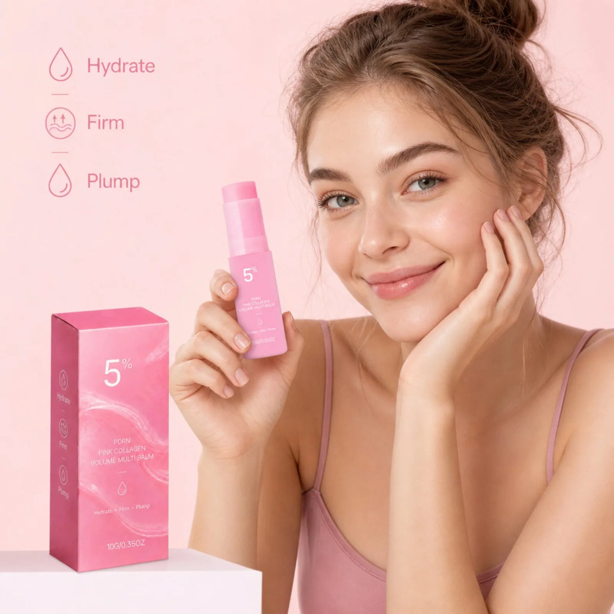 PDRN Pink Collagen Multi Balm Stick – Face, Lip & Eye Moisturizing Balm Stick Nixie