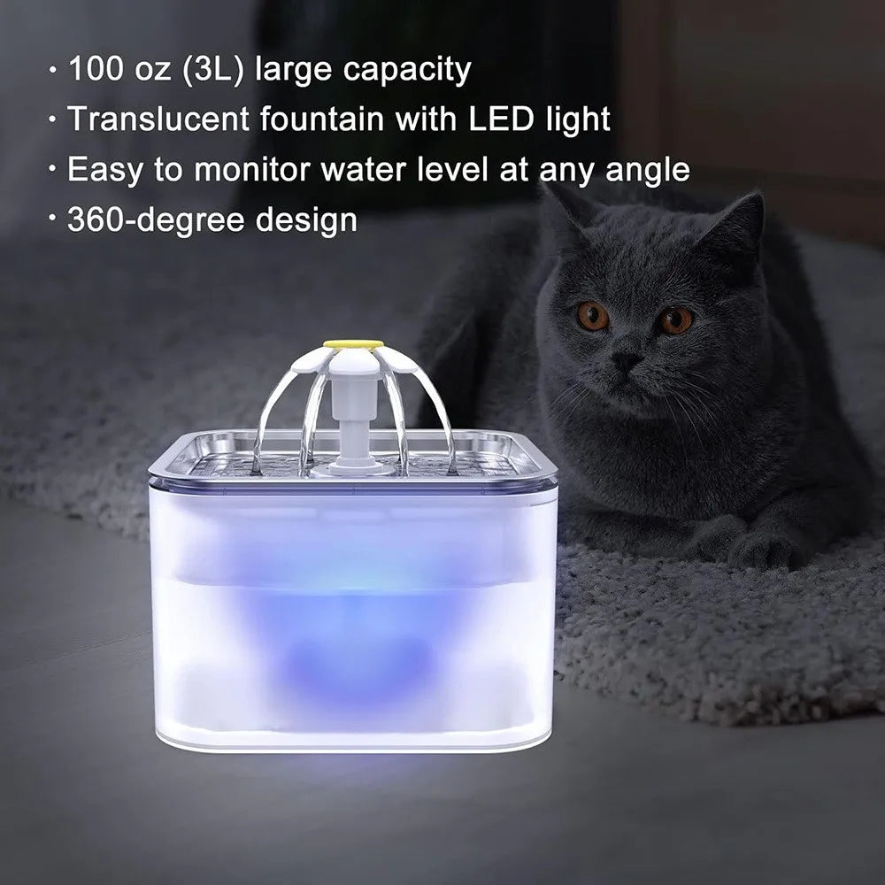 Nixie 3.2L Automatic Cat Dog Water Fountain USB Circulating Bowl Pet Water Fountain Nixie