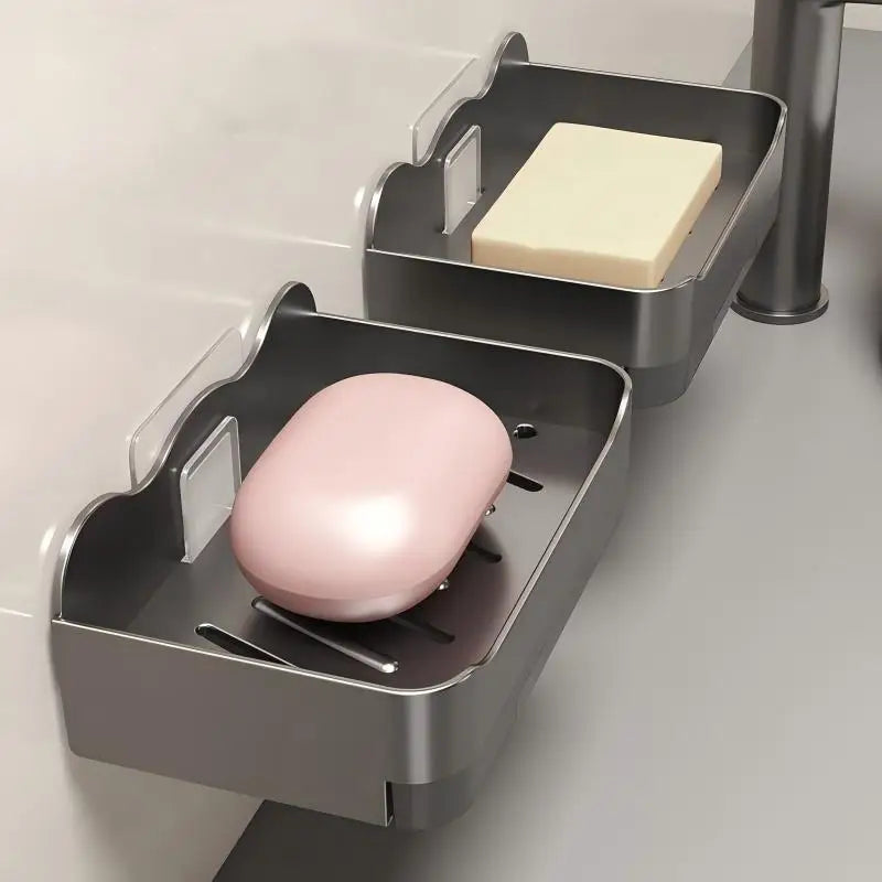 Wall-Mounted Soap Holder Box with Hook – No Drilling, ABS Soap Holder Nixie