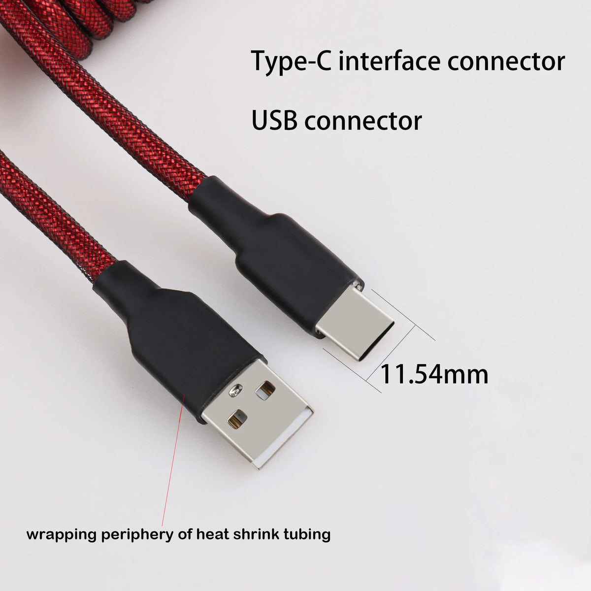 GX12 Aviation Connector USB-C Mechanical Keyboard Cable Spring Wire Keyboard Cable Nixie