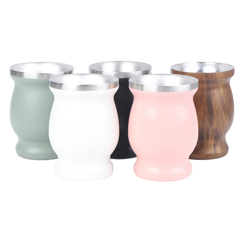 Stainless Steel Yerba Mate Gourd Cup 8oz Set with Bombillas Mate Gourd Cup Set Nixie