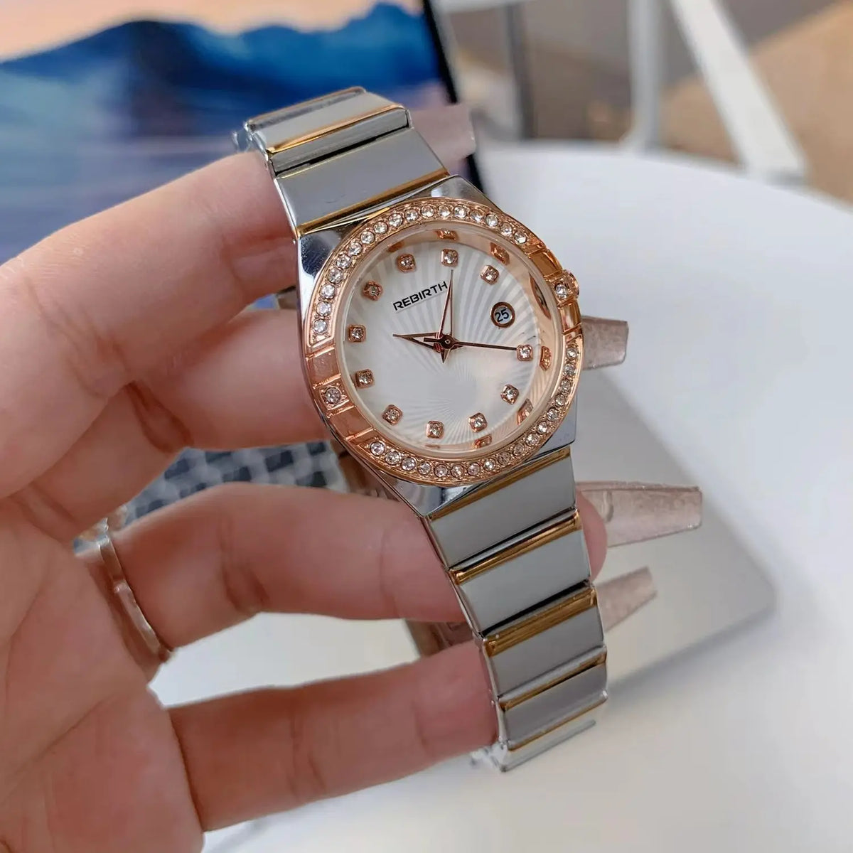 REBIRTH Luxury Women's Quartz Watch – Waterproof & Luminous Women's Quartz Watch Nixie