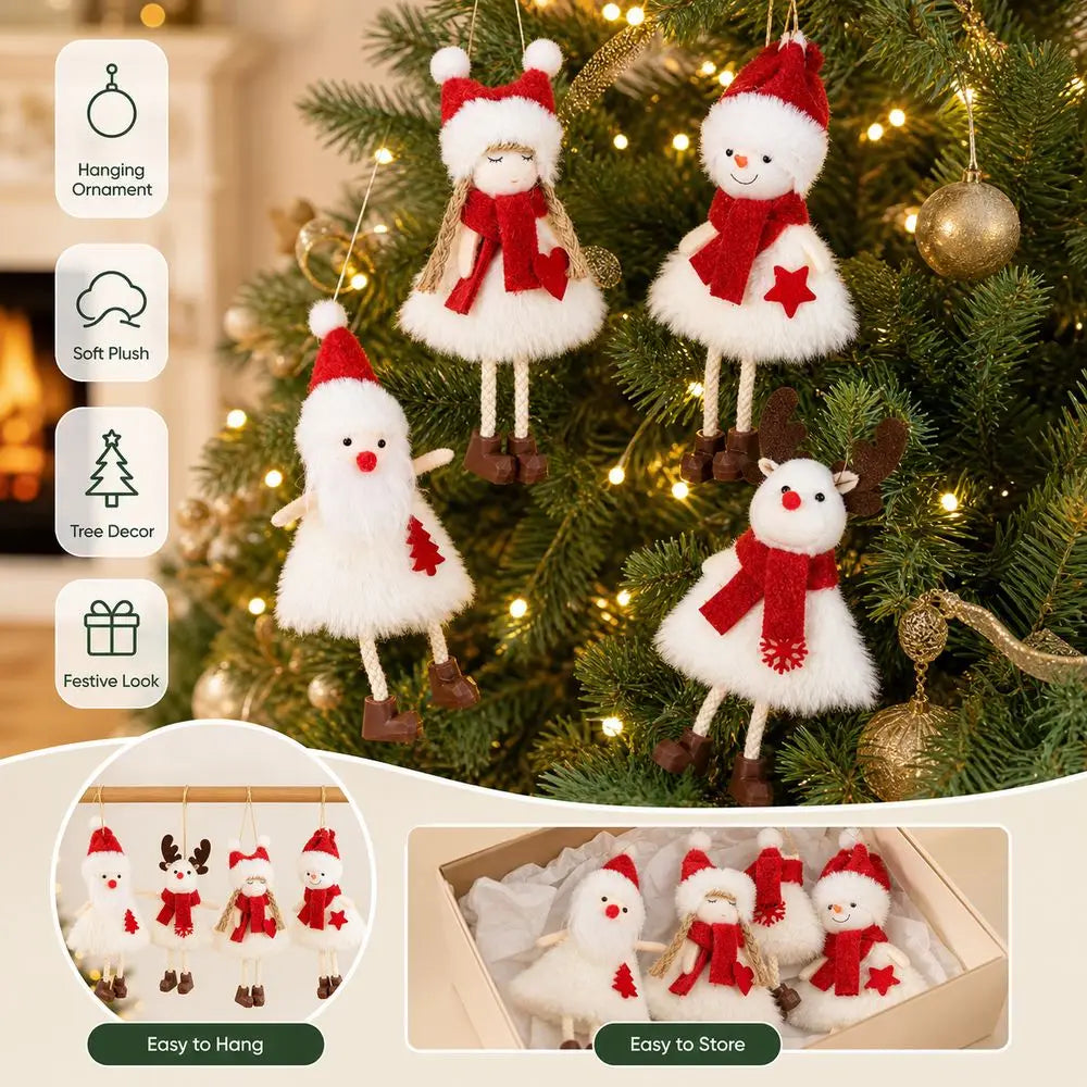 Christmas Plush Hanging Ornaments – Elk, Snowman & Angel Christmas Plush Ornament Nixie