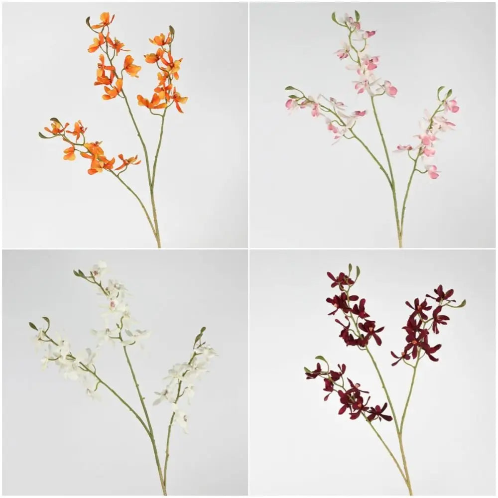 73cm Faux Butterfly Orchid Artificial Flower 3-Fork Stem Artificial Flower Stem Nixie