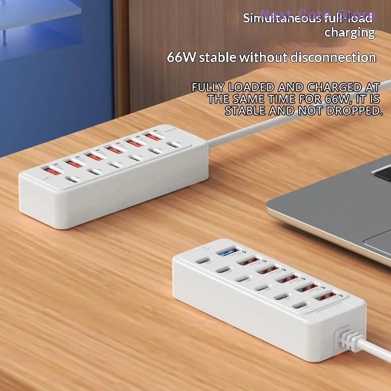 12-in-1 USB Charging Station – 6 USB-A & 6 USB-C Fast Charger USB Charging Station Nixie