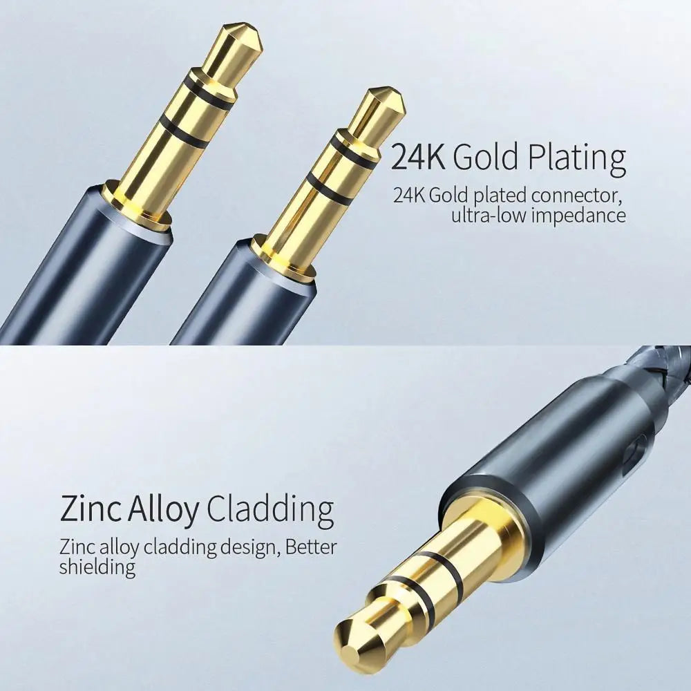 3.5mm AUX Audio Cable Male to Male – Braided Jack Cord AUX Audio Cable Nixie