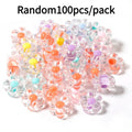 100pcs Colorful Flower Acrylic Beads for DIY Jewelry Making DIY Craft Beads Nixie Random 100pcss