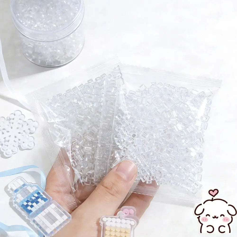 Transparent DIY Perler Beads 2.6mm – 1000pcs Glass-Color Fuse Beads DIY Craft Beads Nixie