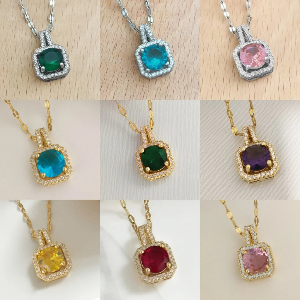 Micro Zircon Princess Purse Pendant Necklace | Copper Chain Pendant Necklace Nixie