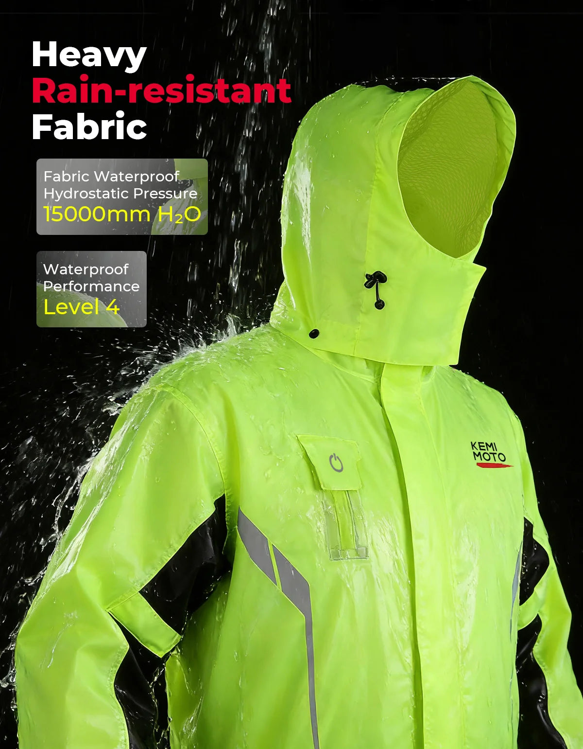 KEMIMOTO Waterproof Motorcycle Rain Suit – Jacket & Pants Motorcycle Rain Suit Nixie