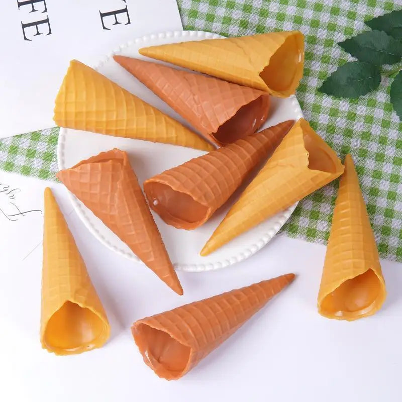 Fake Ice Cream Cone Ornament | Realistic PVC Dessert Prop
