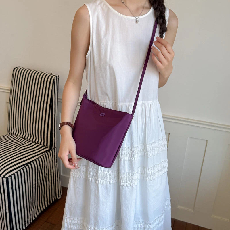 Korean Minimalist Nylon Bucket Bag – Women's Crossbody Purse Bucket Crossbody Bag Nixie