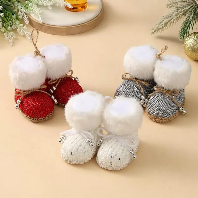 Christmas Knitted Boot Ornaments – Festive Holiday Tree Pendant