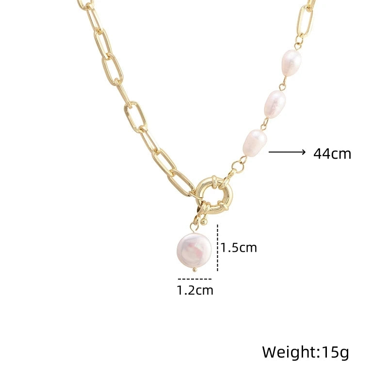 Hip Hop Faux Pearl Pendant Necklace – Gold Zinc Alloy Fashion Pendant Necklace Nixie