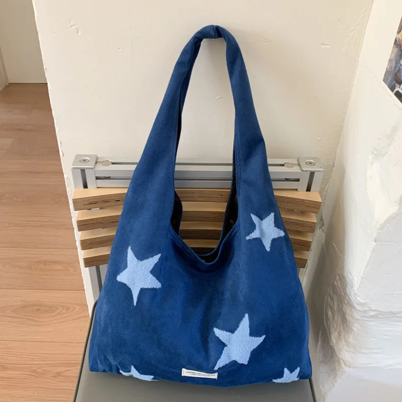 Korean Large Capacity Star Embroidered Shoulder Bag for Women Shoulder Bag Nixie