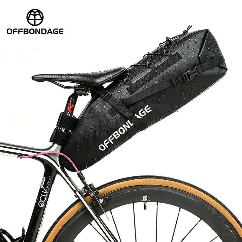 OFFBONDAGE 15L Waterproof Bike Saddle Bag – MTB & Road Bicycle Saddle Bag Nixie Black
