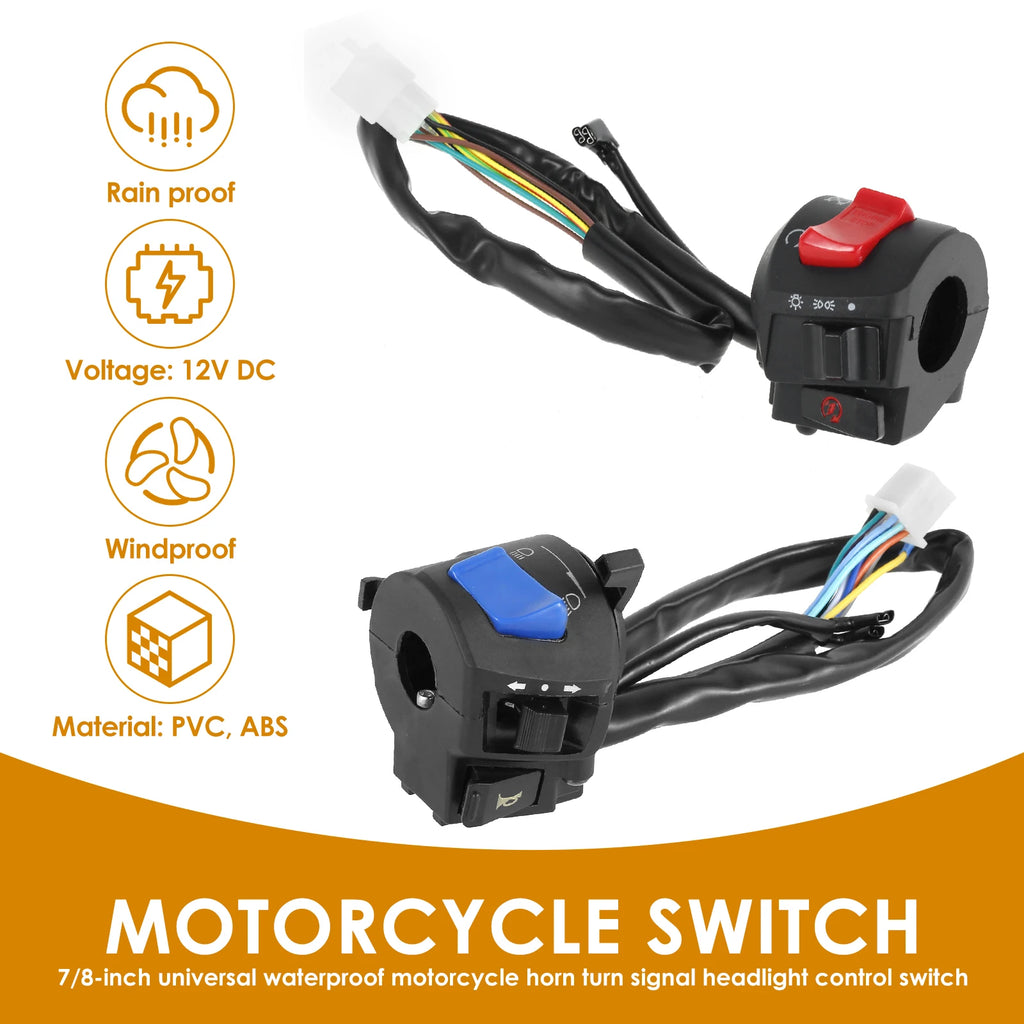 Universal 7/8" Motorcycle Handlebar Switch – Horn & Headlight Handlebar Switch Nixie