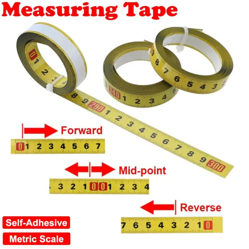 Self-Adhesive Metric Steel Tape Measure 1–5M | Miter Track Adhesive Tape Measure Nixie