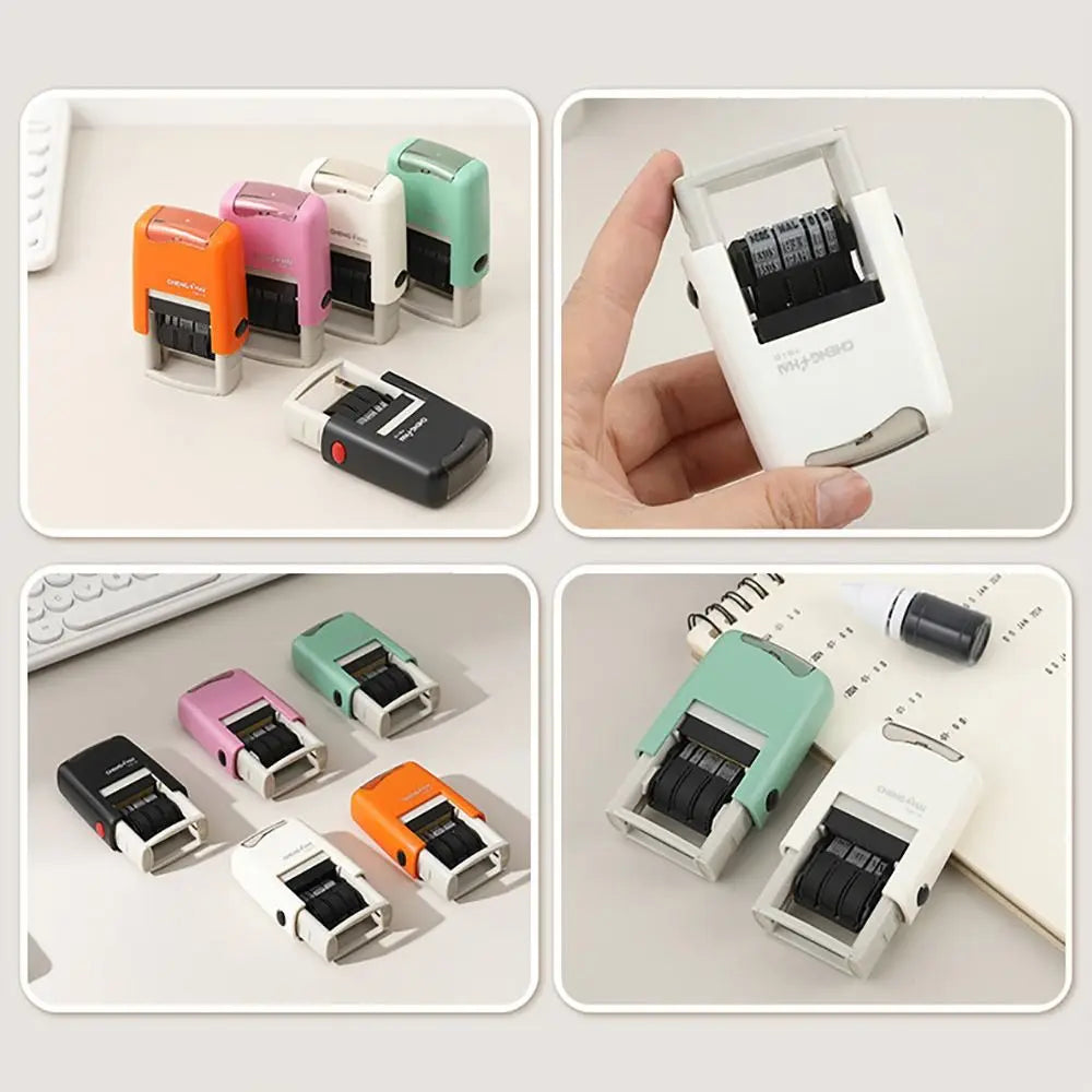 Adjustable Self-Inking Date Stamp – Day Month Year Multicolor