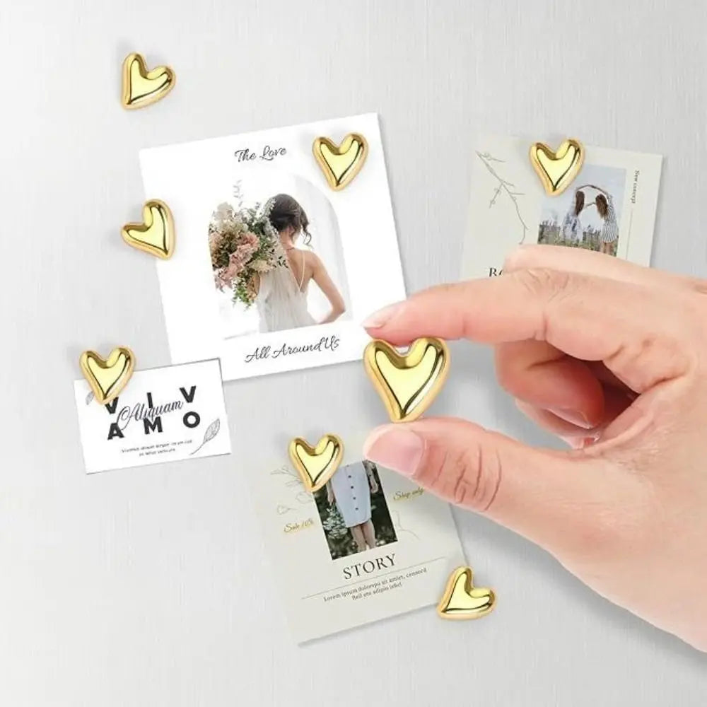 Heart-Shaped Fridge Magnets Retro Resin Décor Set of 10 Decorative Fridge Magnets Nixie