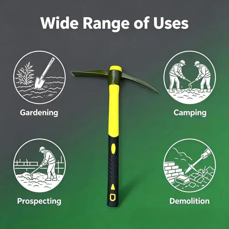 Mini Pickaxe Mattock Hoe – Fiberglass Handle Garden Tool