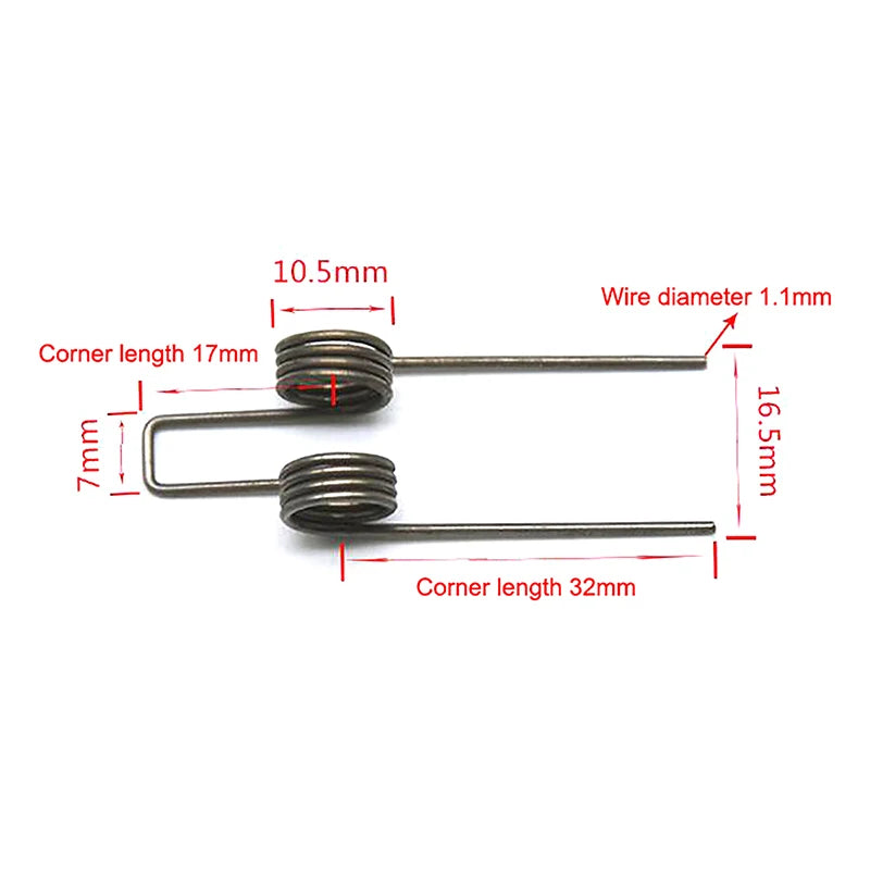 2PCS Double Torsion Spring 1.1mm Wire 10.5mm OD Steel Coil Torsion Spring Nixie