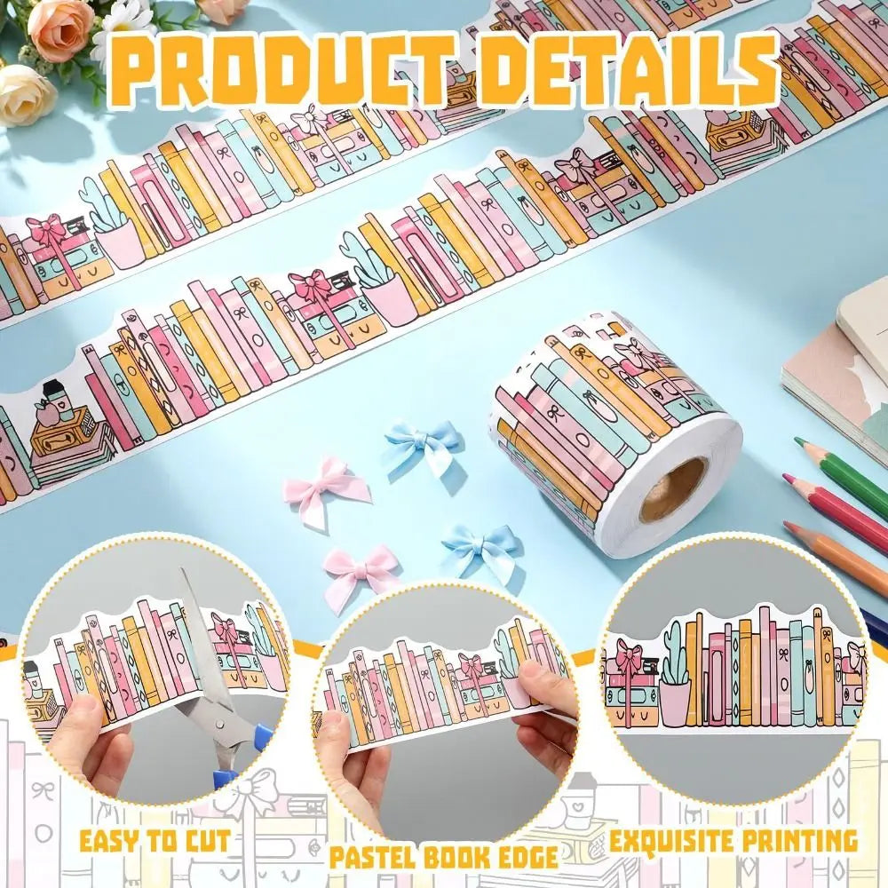 Cartoon Bulletin Board Border Sticker Roll 10m – Classroom Decor Wall Border Sticker Nixie