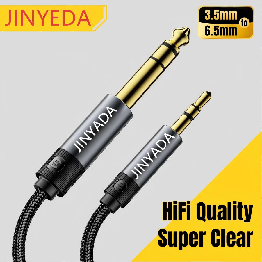 3.5mm to 6.5mm Male Audio Cable – Speaker, Mic & Laptop Audio Cable Nixie
