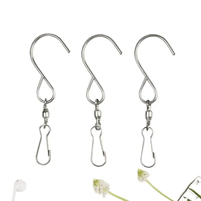 360° Swivel S Hooks with Safety Clips – Wind Chimes & Home Swivel Hanging Hooks Nixie