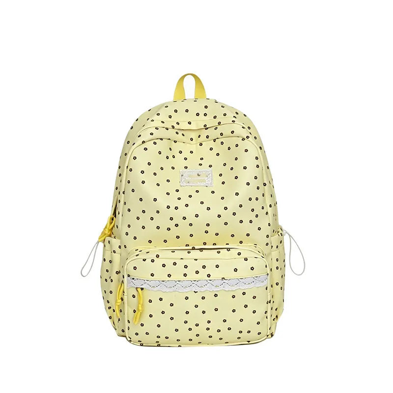 Korean Floral Lace Large-Capacity Backpack for Teen Girls Student Backpack Nixie