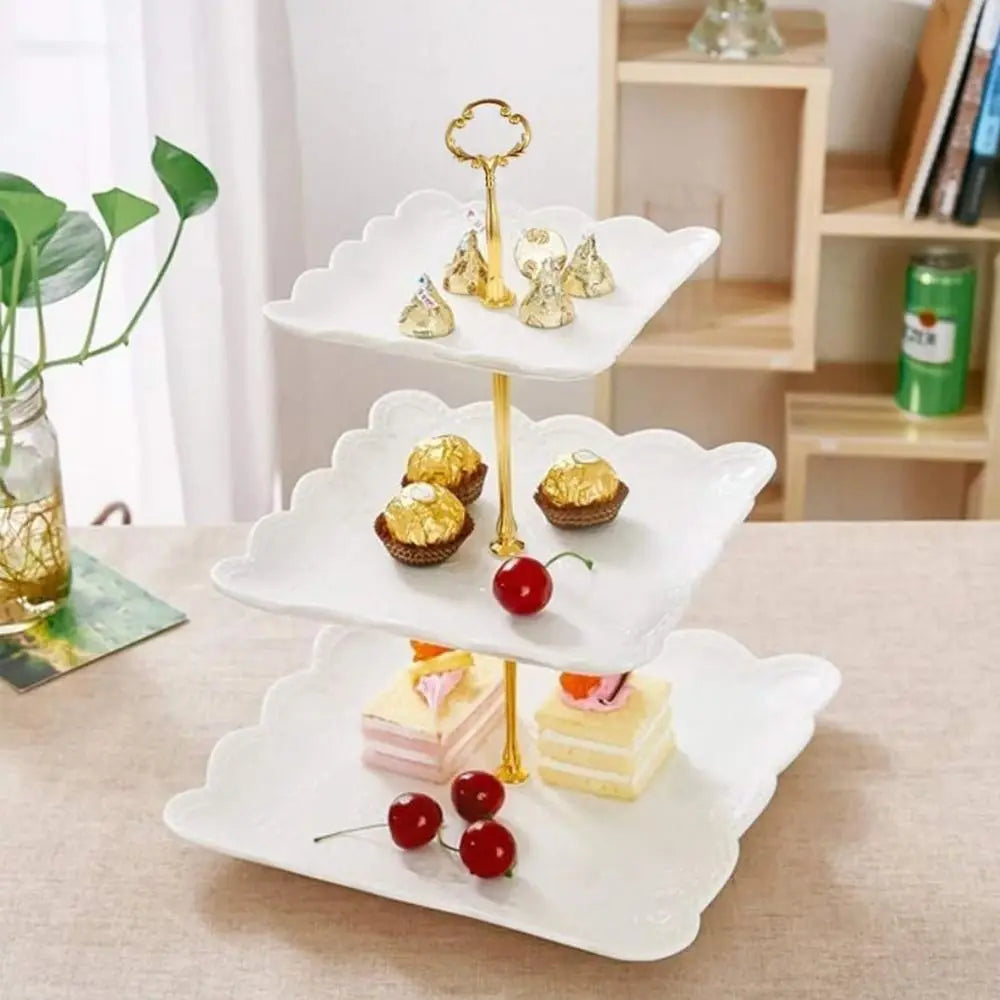2 & 3 Tier Zinc Alloy Cake Plate Stand – Cupcake Dessert Holder Cake Plate Stand Nixie