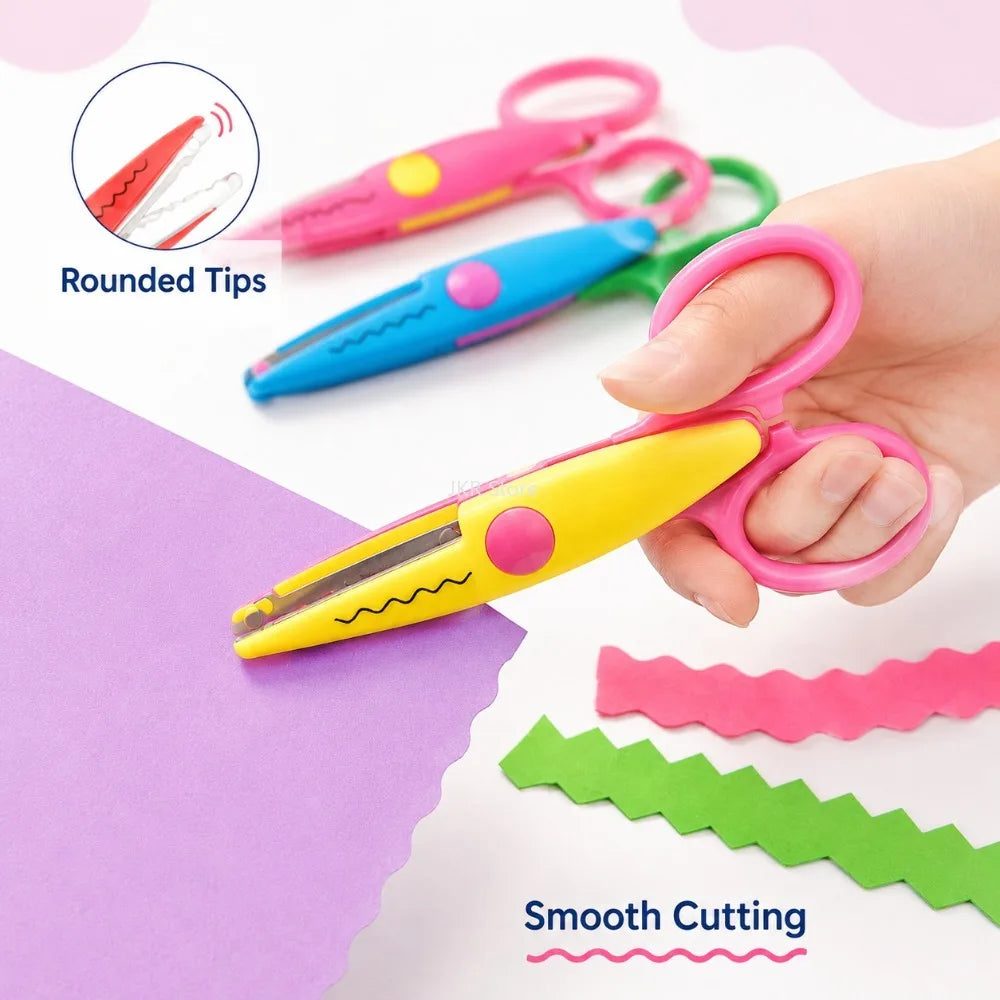 Decorative Wavy Scissors 6-Piece Set – DIY Paper Craft Cutting Craft Scissors Set Nixie