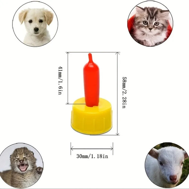 10pcs Soft Rubber Feeding Nipples for Lamb, Puppy & Goat Animal Feeding Nipple Nixie