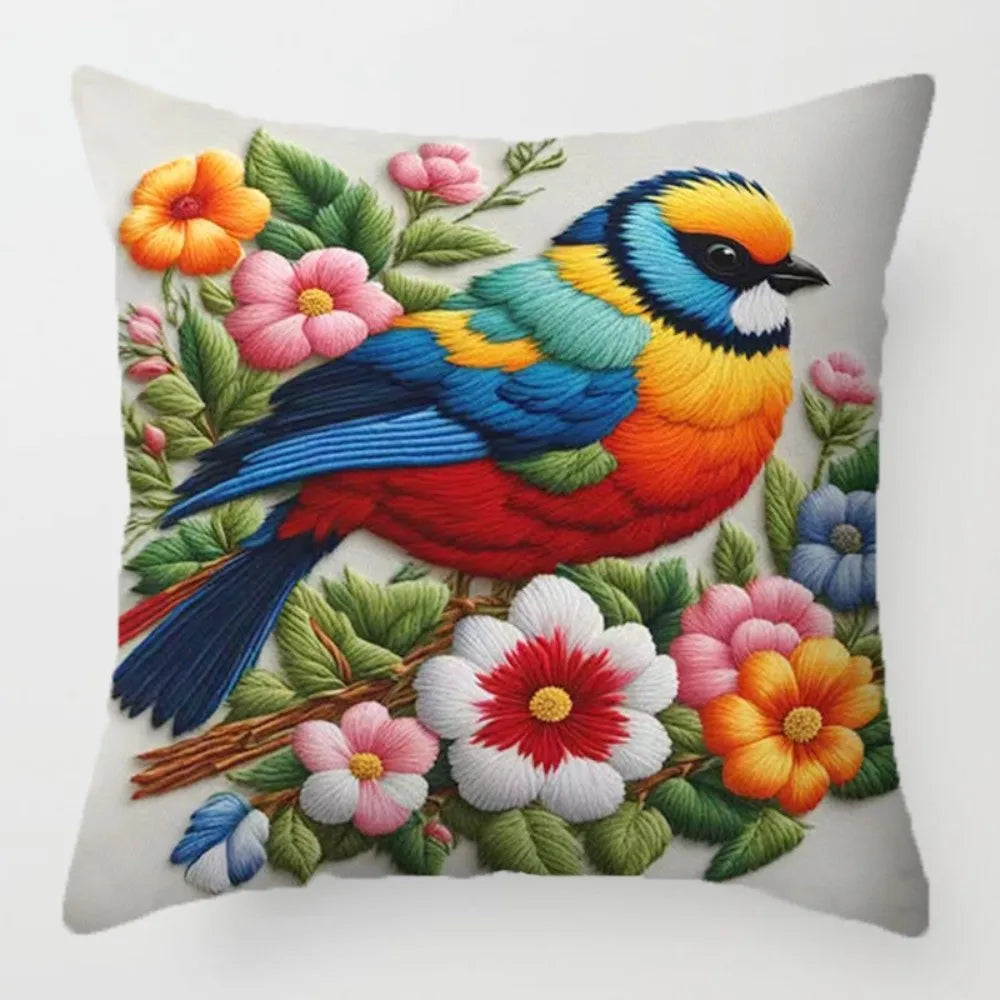 Bohemian Floral Bird 45cm Decorative Pillow Cover | Cushion Case Decorative Pillow Cover Nixie 2