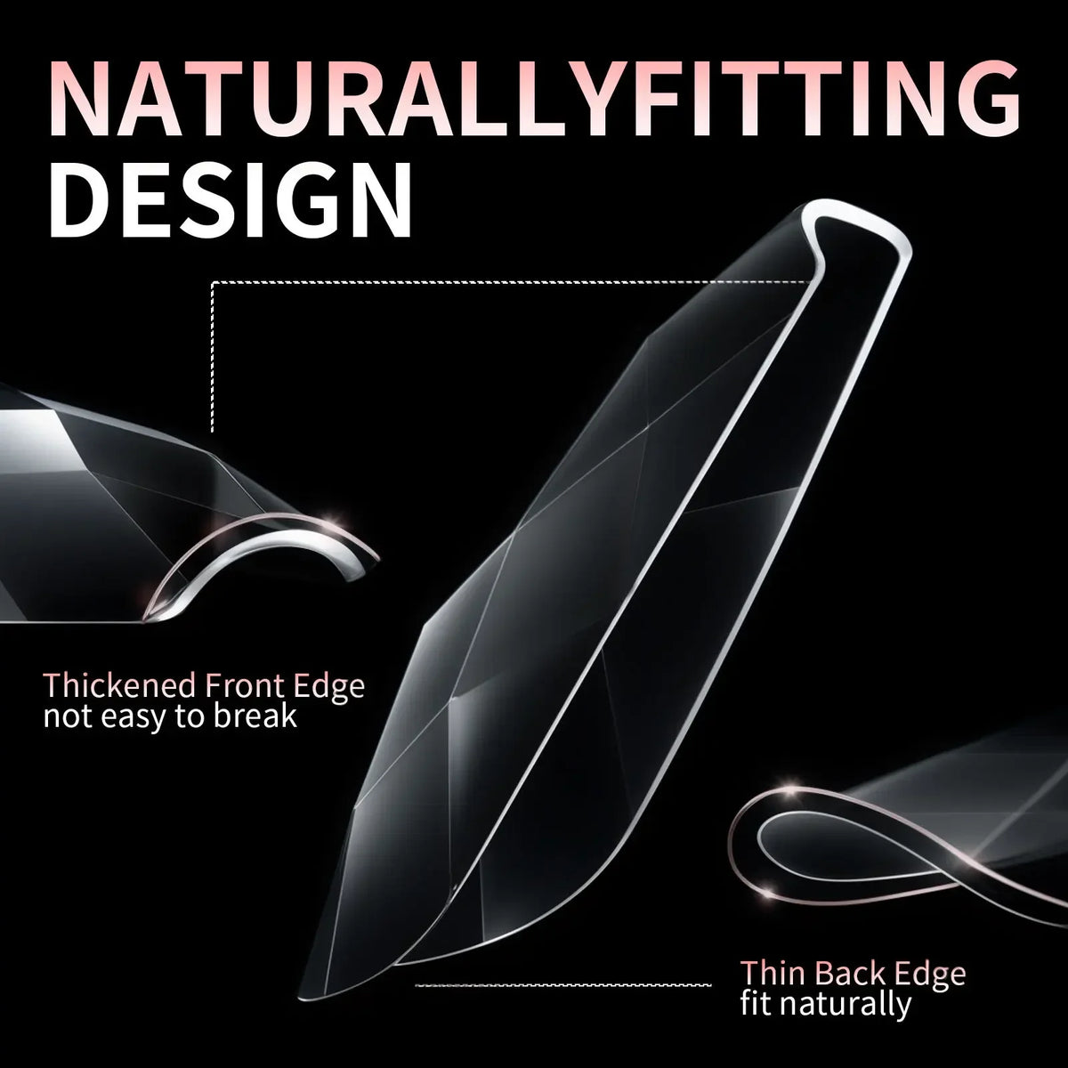 3D Diamond Almond Ballet Press On Nails – Long False Nails Set Press On Nails Nixie