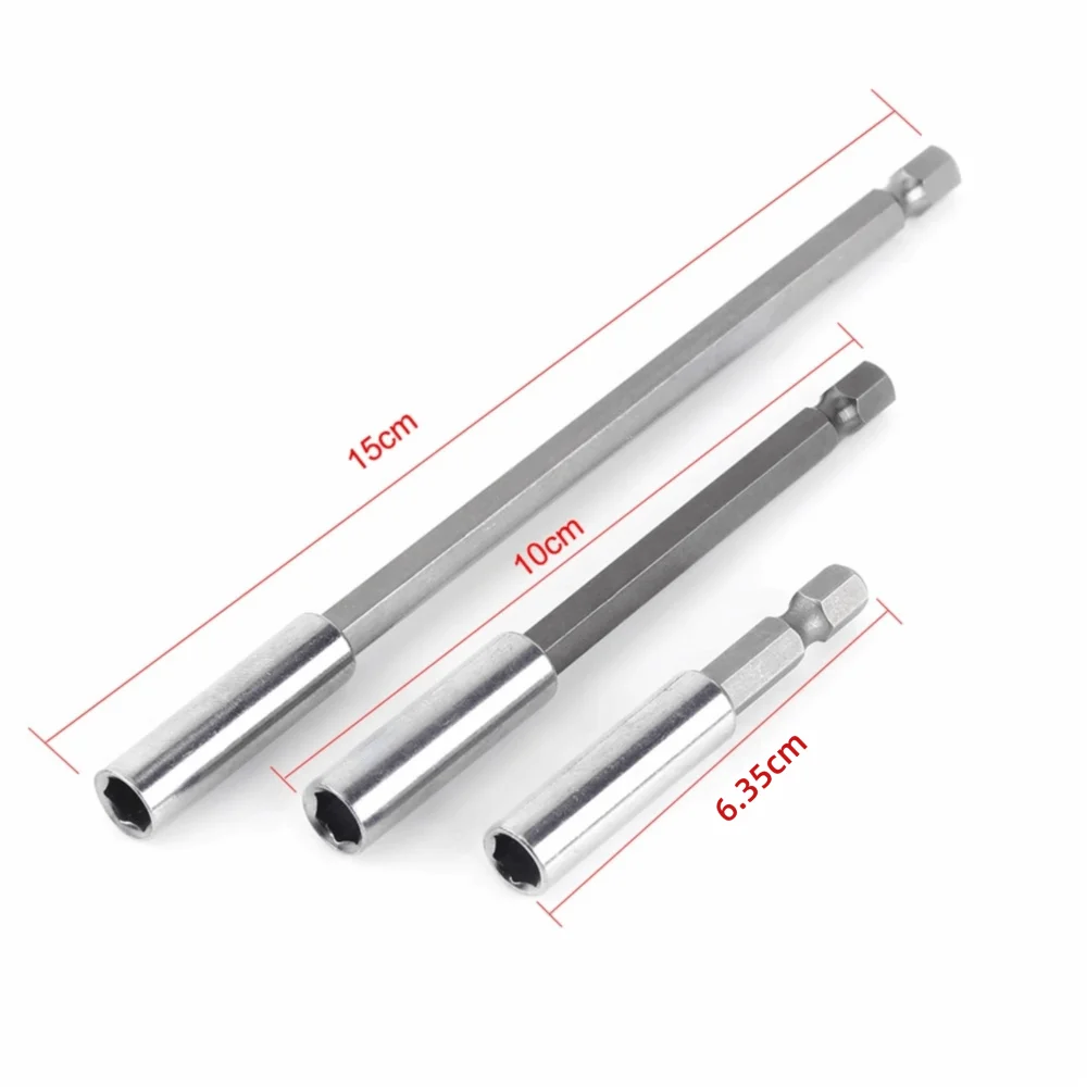 3-Piece 1/4" Hex Magnetic Bit Holder – 2, 4 & 6 Inch CRV Magnetic Bit Holder Nixie
