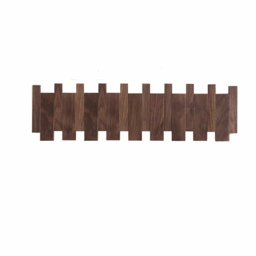 Wall Mounted Wood Coat Rack with 8 Piano Key Hooks