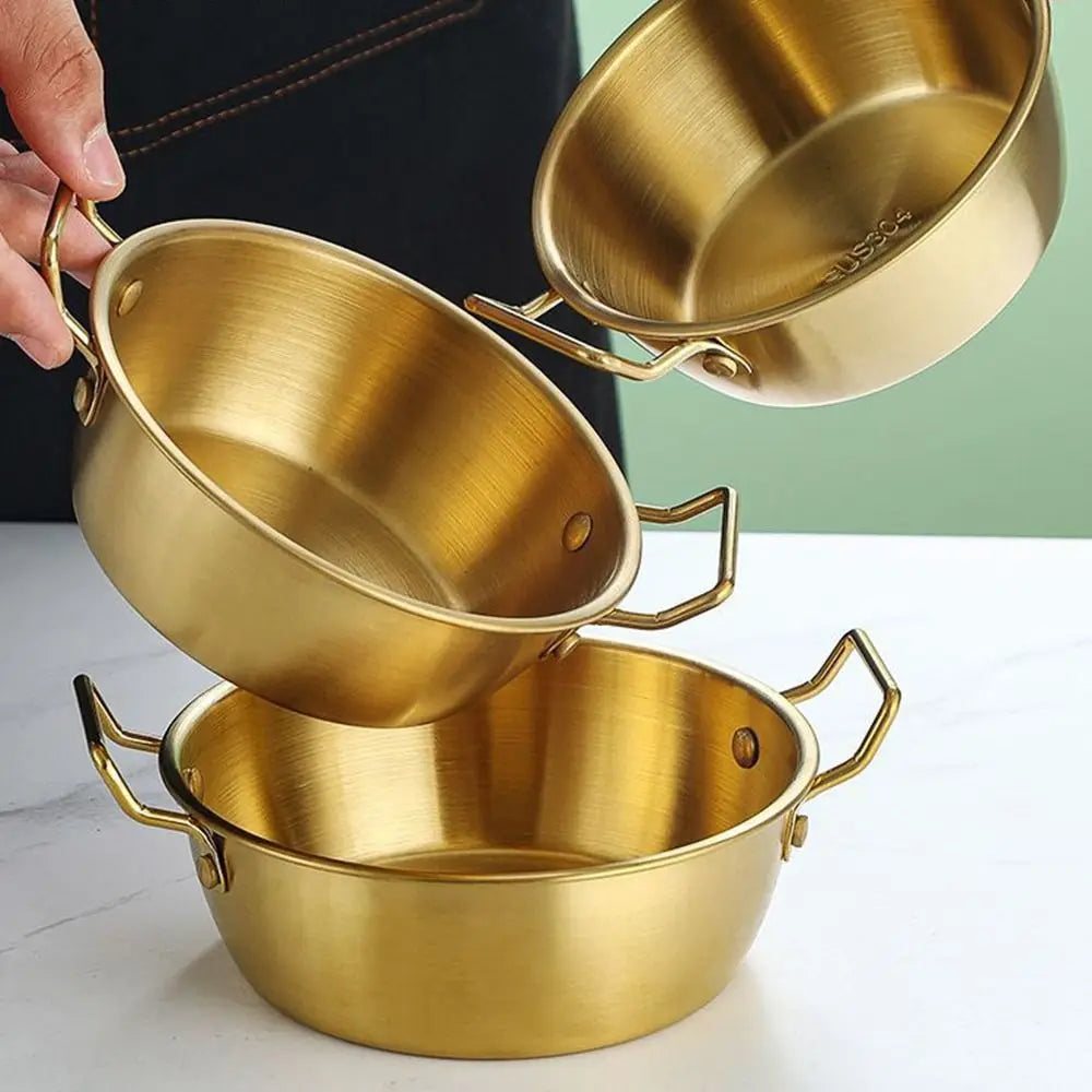 Stainless Steel Bowl with Handle – Korean Rice & Sauce Bowl Serving Bowl Nixie