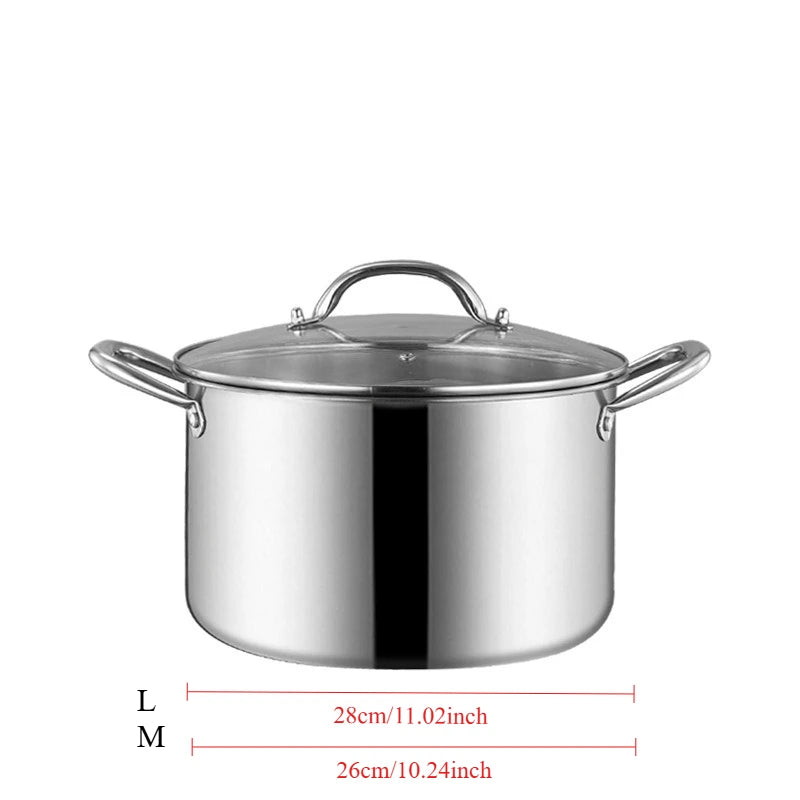 FEB.WIND Hybrid Nonstick Stockpot – Oven-Safe 900°F Glass Lid Nonstick Stockpot Nixie