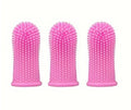 Silicone Finger Toothbrush for Dogs & Cats – Nontoxic Pet Finger Toothbrush Nixie 3pcs pink