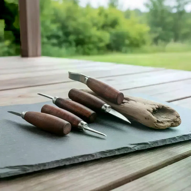 5-Piece Wood Carving Chisel Set – DIY Whittling Knife Kit