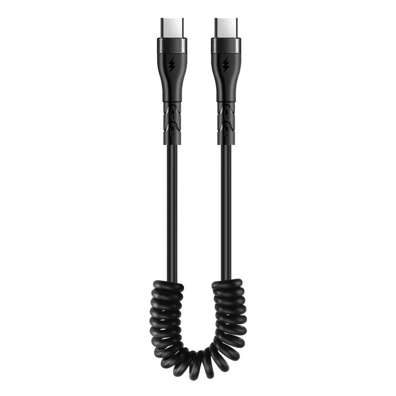 120W Spring Retractable USB-C Fast Charging Cable | PD 60W