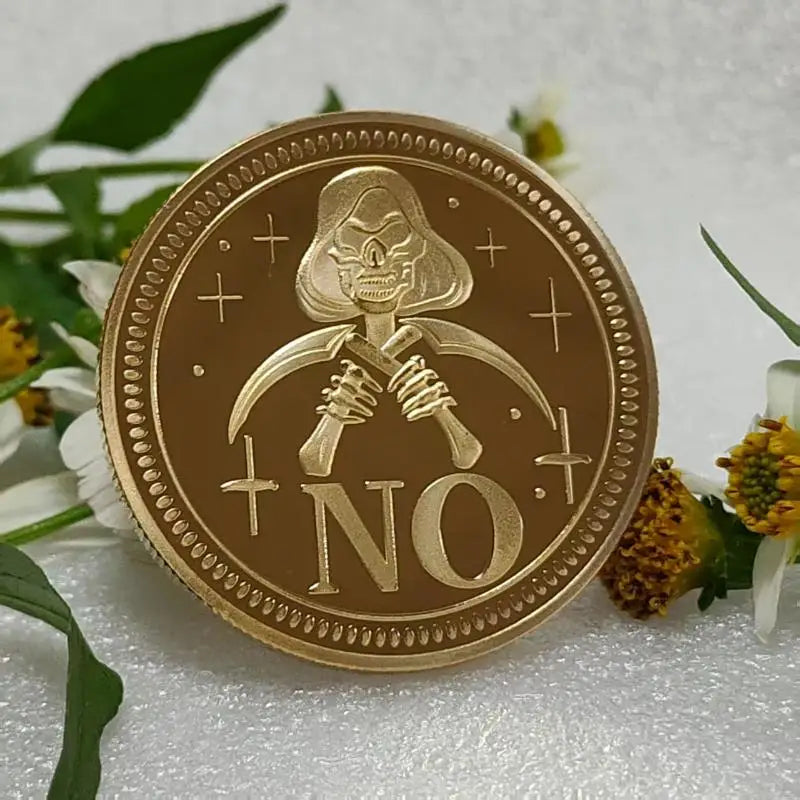 Vintage Yes/No Decision Coin – Antique Bronze Metal Collectible