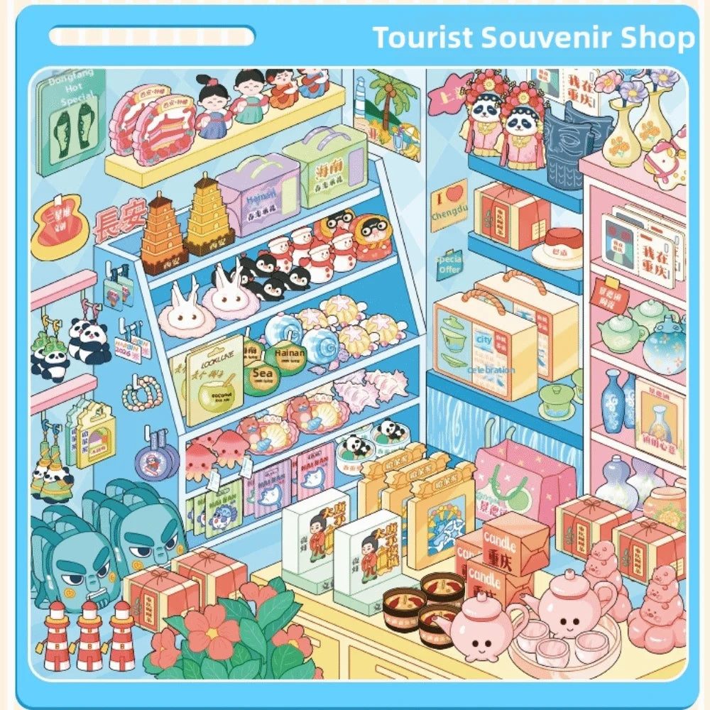 3D Miniature Scene Stickers – 10 Shop Themes DIY Craft Book Craft Sticker Book Nixie