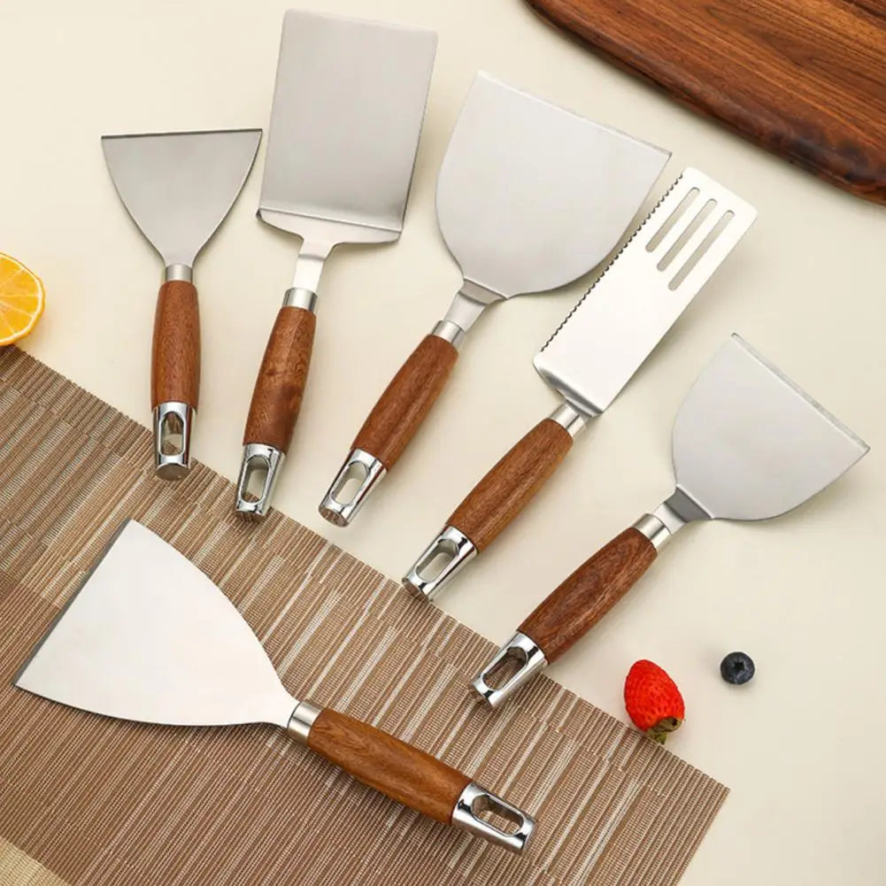 Wooden Handle Stainless Steel Spatula Turner – BBQ & Teppanyaki